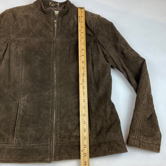 RuffHewn Suede Leather Jacket Women's Size Medium Brown - Picture 14 of 16